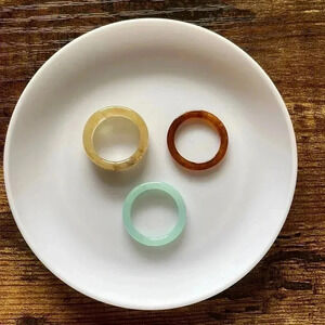 ❤️ NEW 2/$20 or 3/$25 Set of 3 Statement Rings Marble Pattern Acrylic Size 6/7